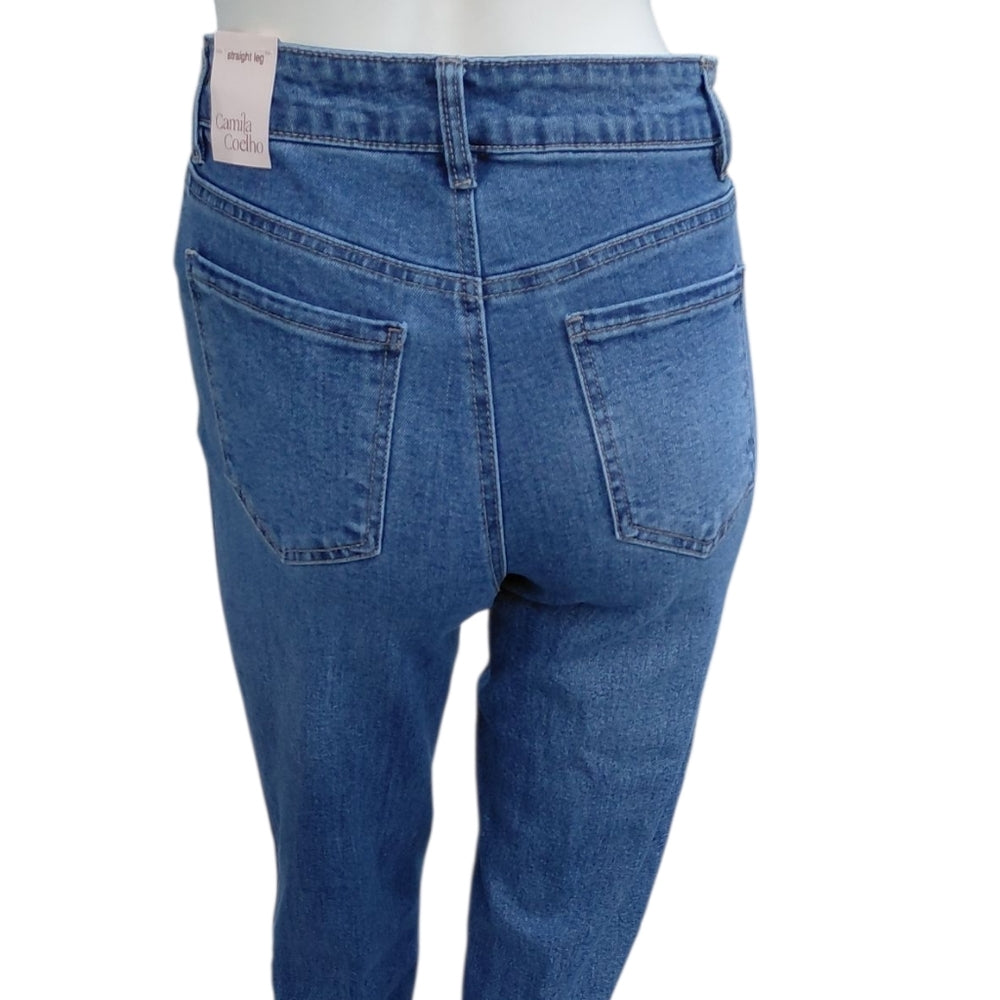 9312....NWT...Camila Coelho Studded Straight Leg Blue Jeans Size 2, W24