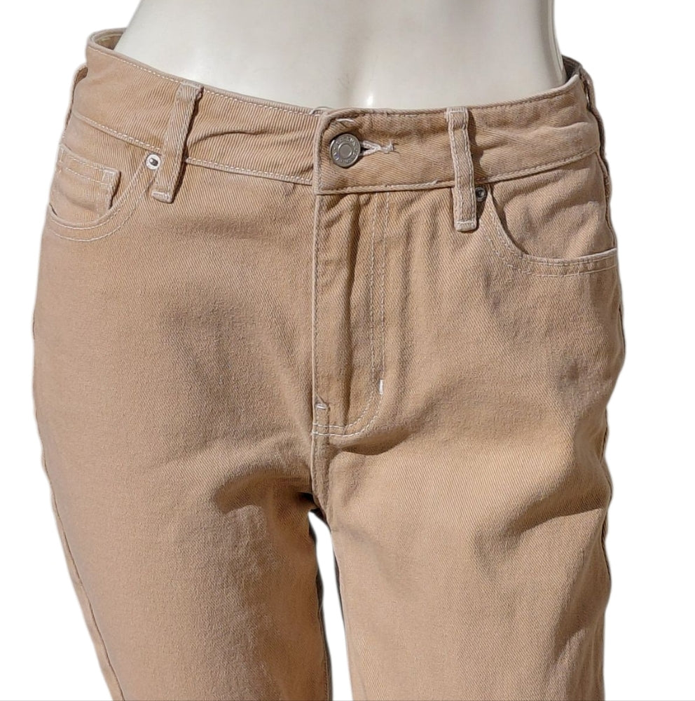 9319...Women's Pacsun Tan Straight Leg Ankle Crop Jeans Size 25