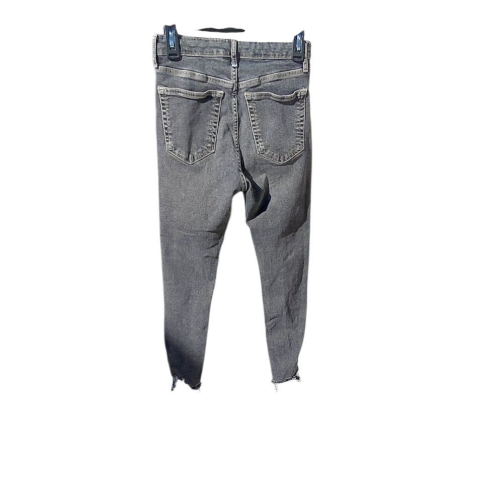 9333...Topshop Gray Distressed Women's Jeans Size W28 L30, 10" Rise