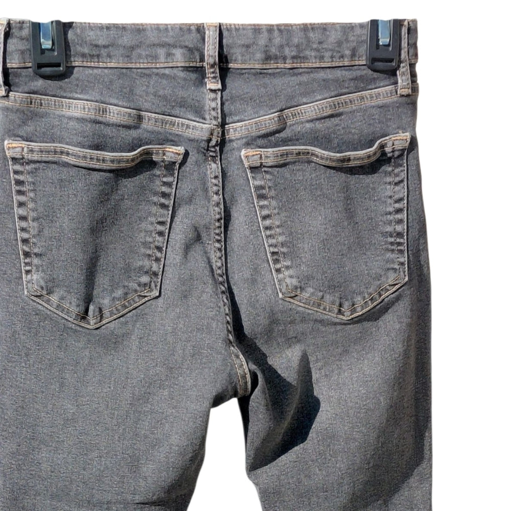 9333...Topshop Gray Distressed Women's Jeans Size W28 L30, 10" Rise