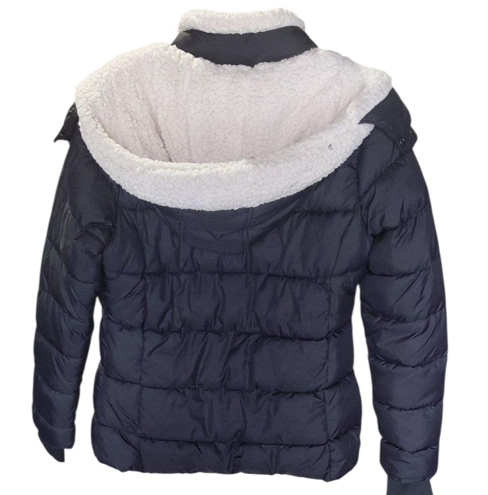 YMI Women's Black Puffer Jacket with White Details Size L/G