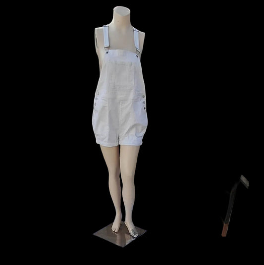 7035A...Women's Torrid White Denim Overalls Size 12