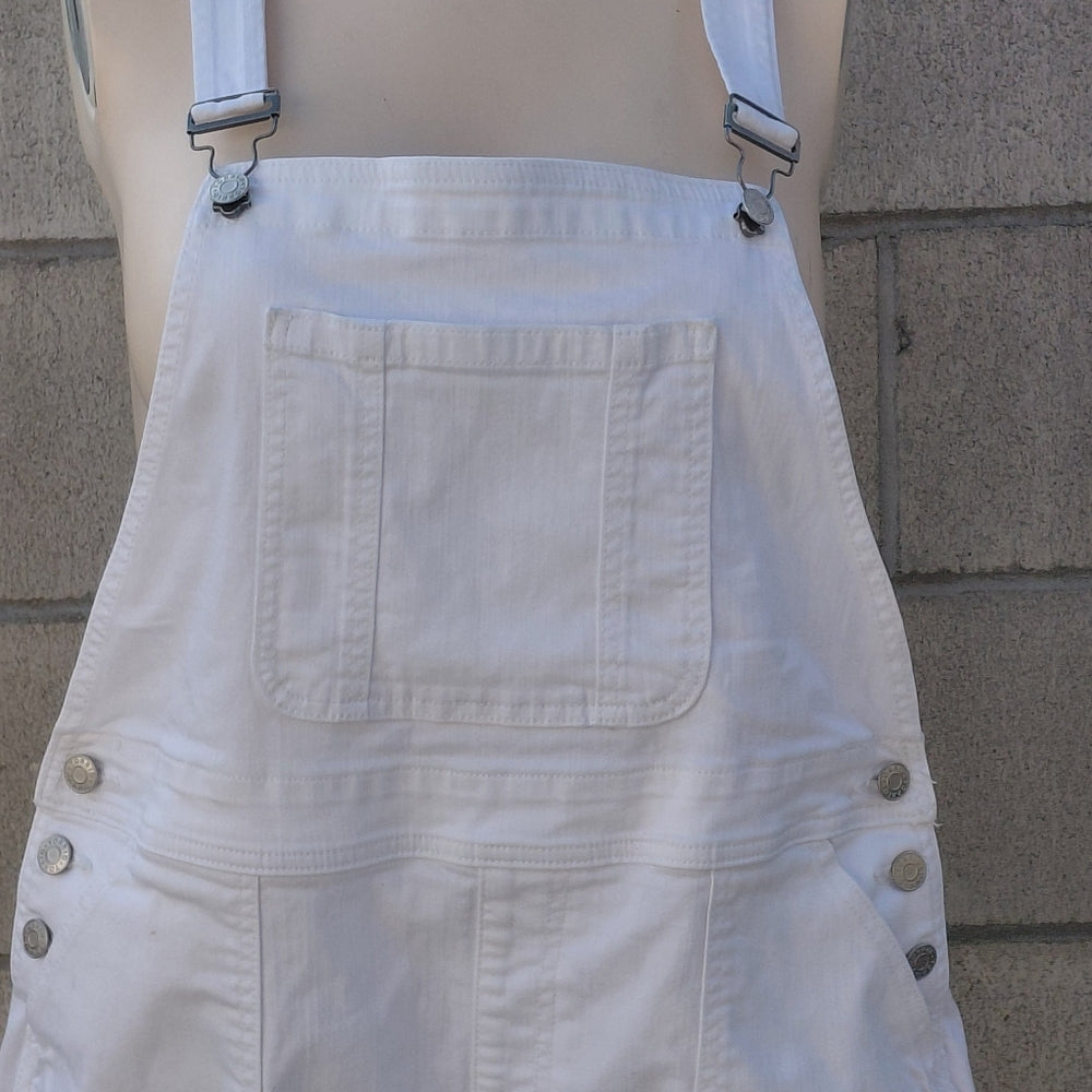 7035A...Women's Torrid White Denim Overalls Size 12