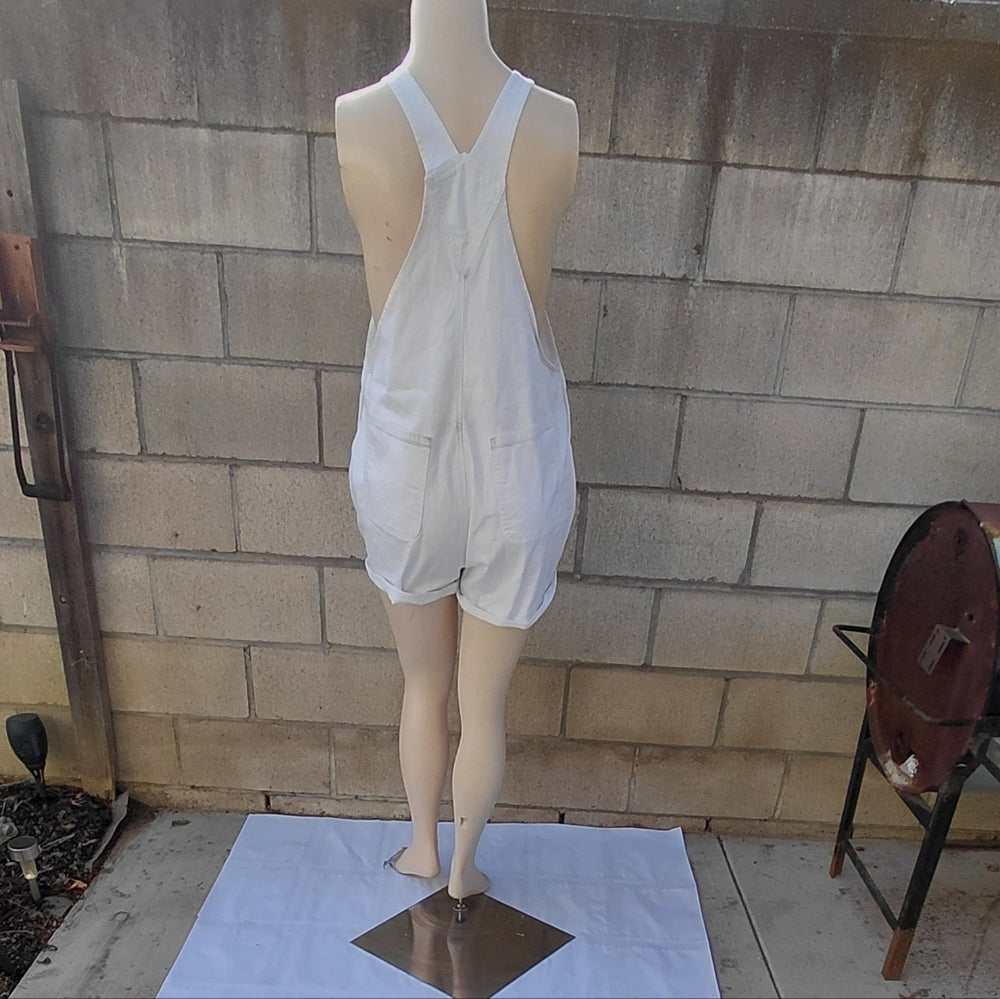 7035A...Women's Torrid White Denim Overalls Size 12