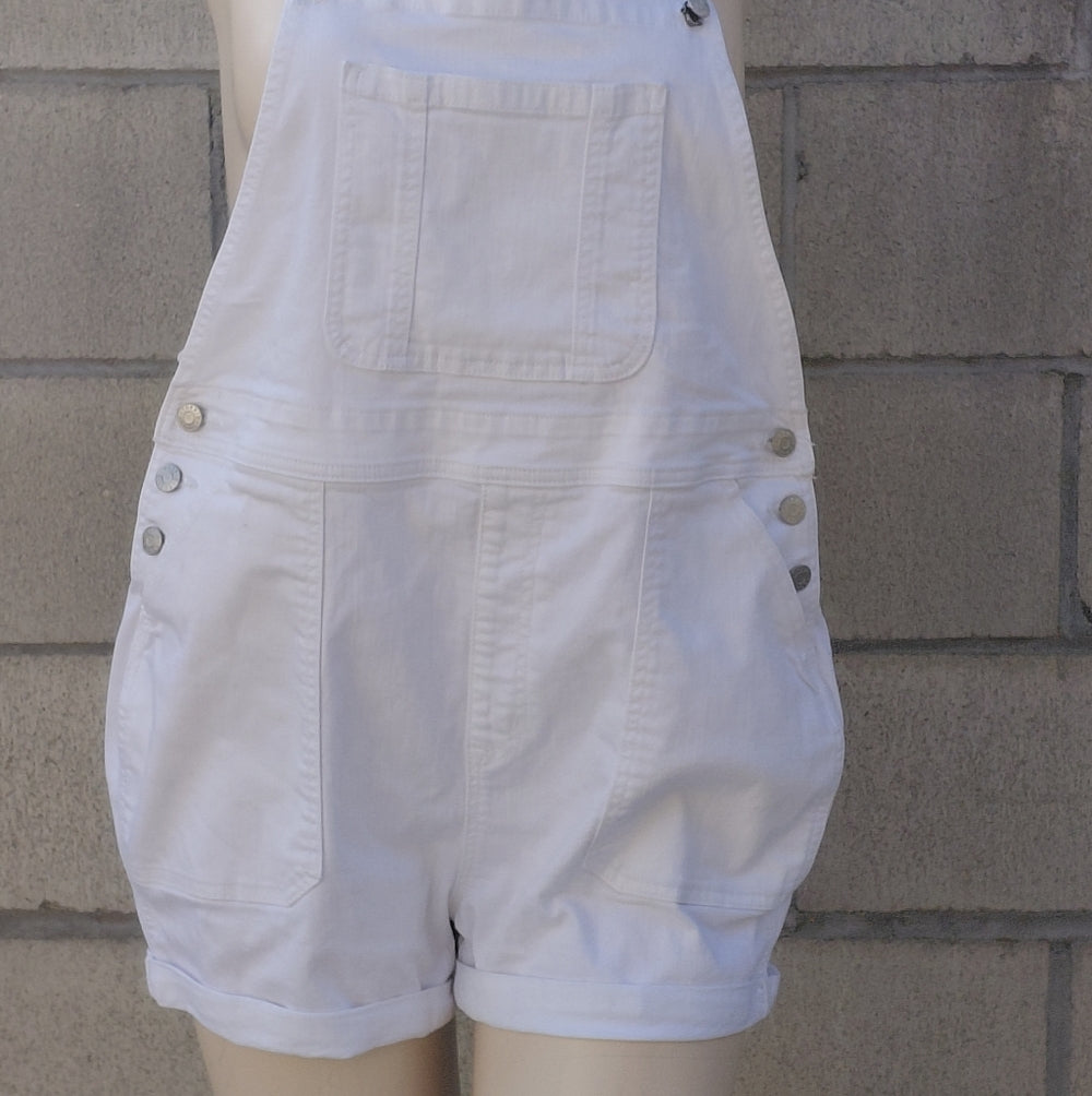 7035A...Women's Torrid White Denim Overalls Size 12
