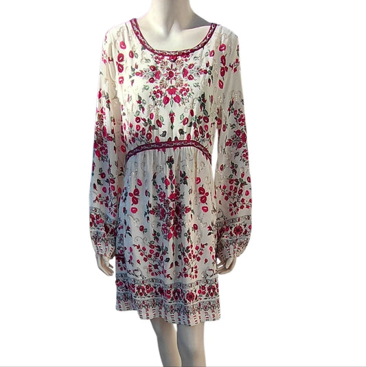 Free People Floral Print Maxi Long Sleeve Dress Size 10