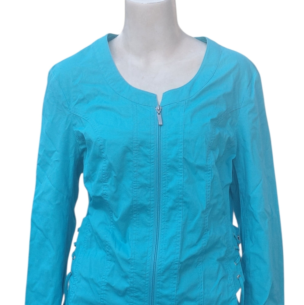 Women's Long Sleeve Turquoise Jacket Size 14