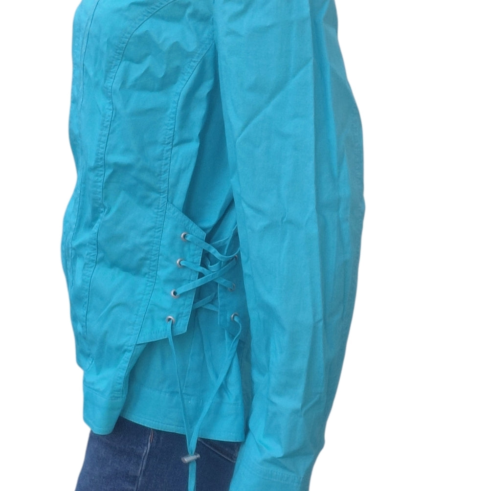 Women's Long Sleeve Turquoise Jacket Size 14