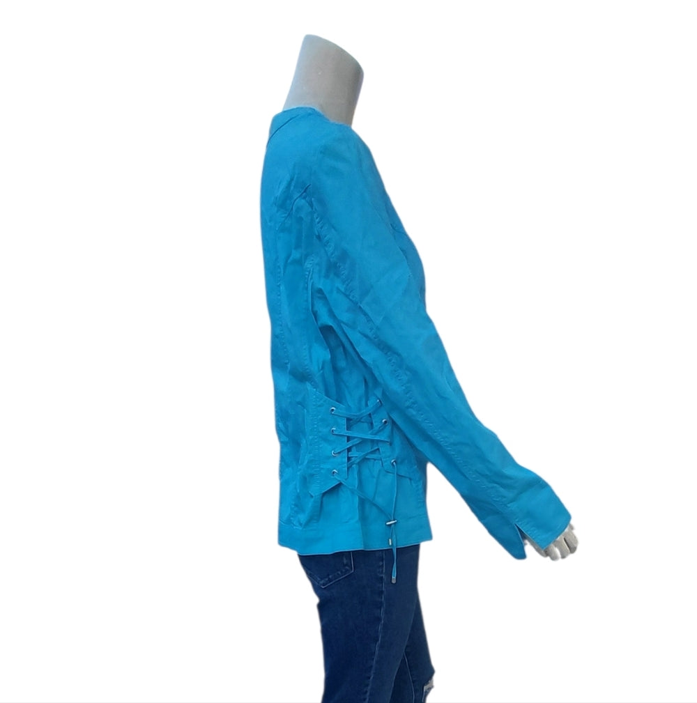 Women's Long Sleeve Turquoise Jacket Size 14
