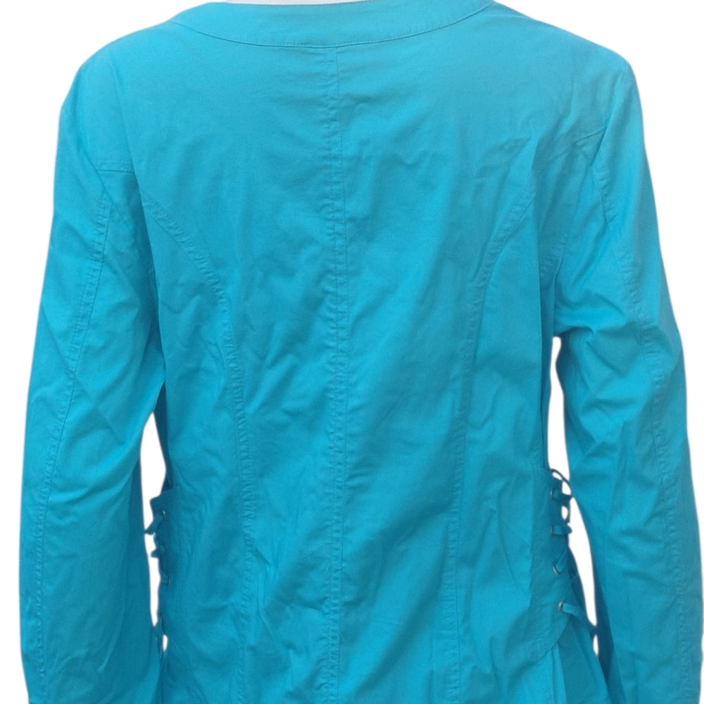 Women's Long Sleeve Turquoise Jacket Size 14