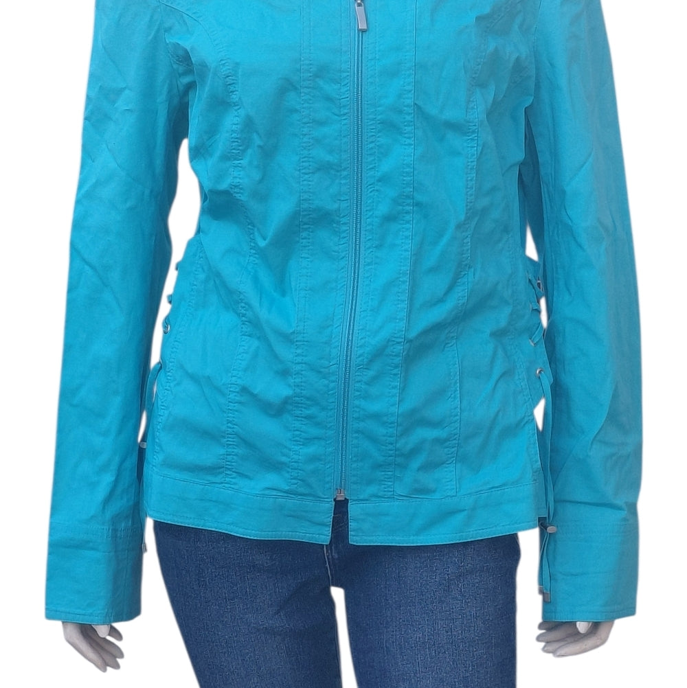 Women's Long Sleeve Turquoise Jacket Size 14