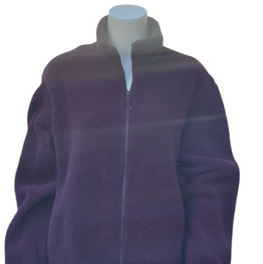 Women's Burgundy Fleece Jacket Size Medium