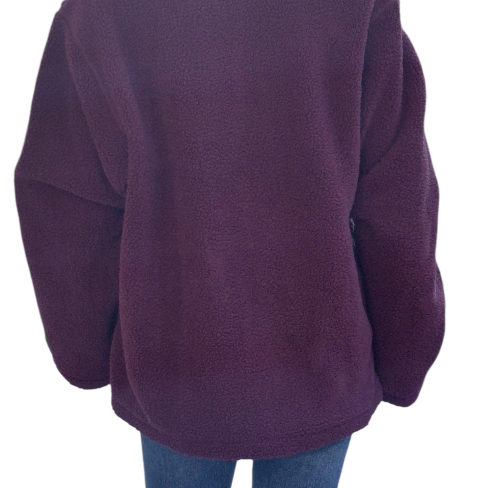 Women's Burgundy Fleece Jacket Size Medium