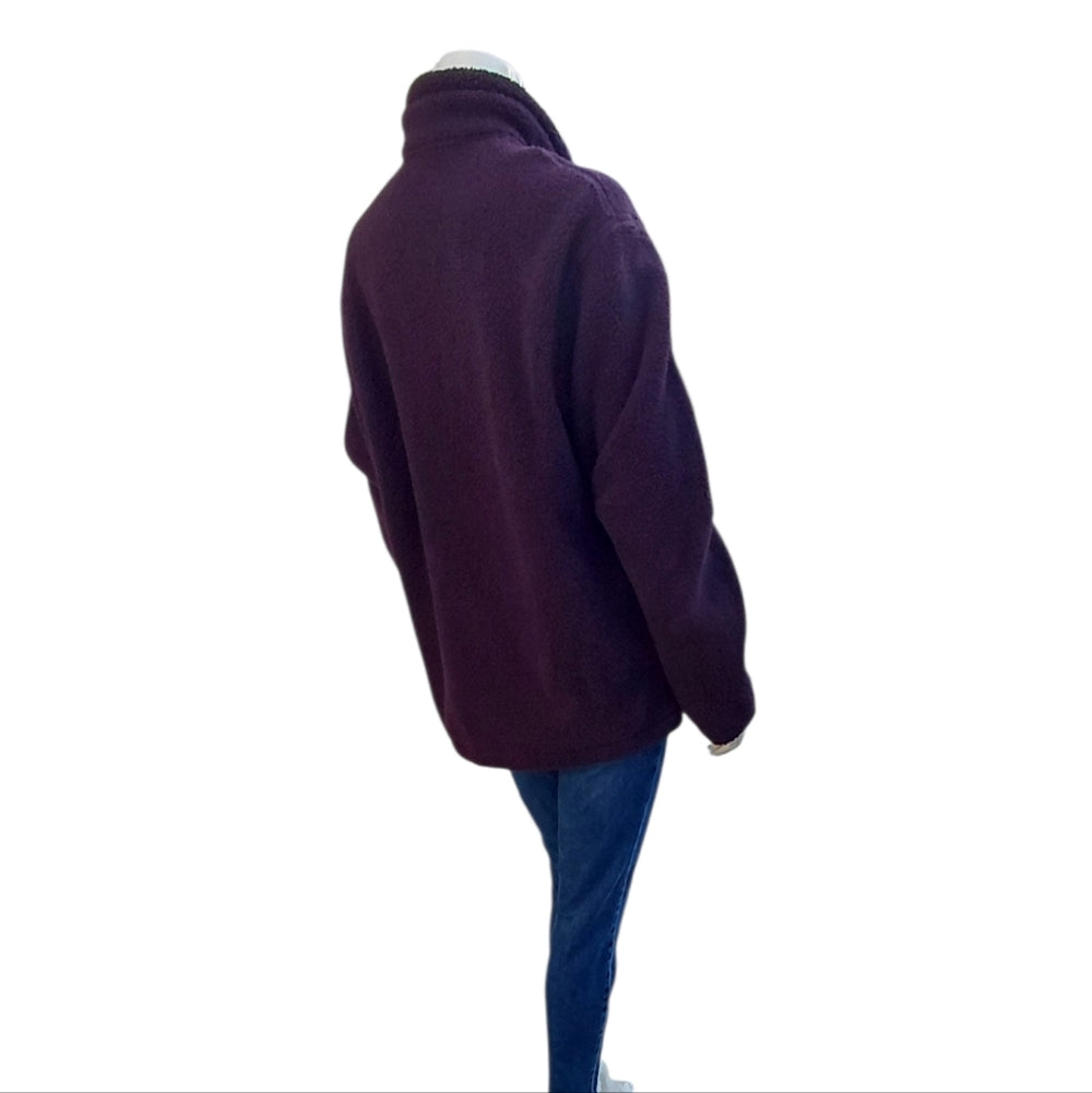 Women's Burgundy Fleece Jacket Size Medium