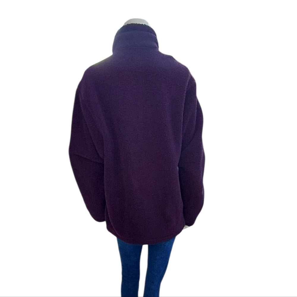 Women's Burgundy Fleece Jacket Size Medium