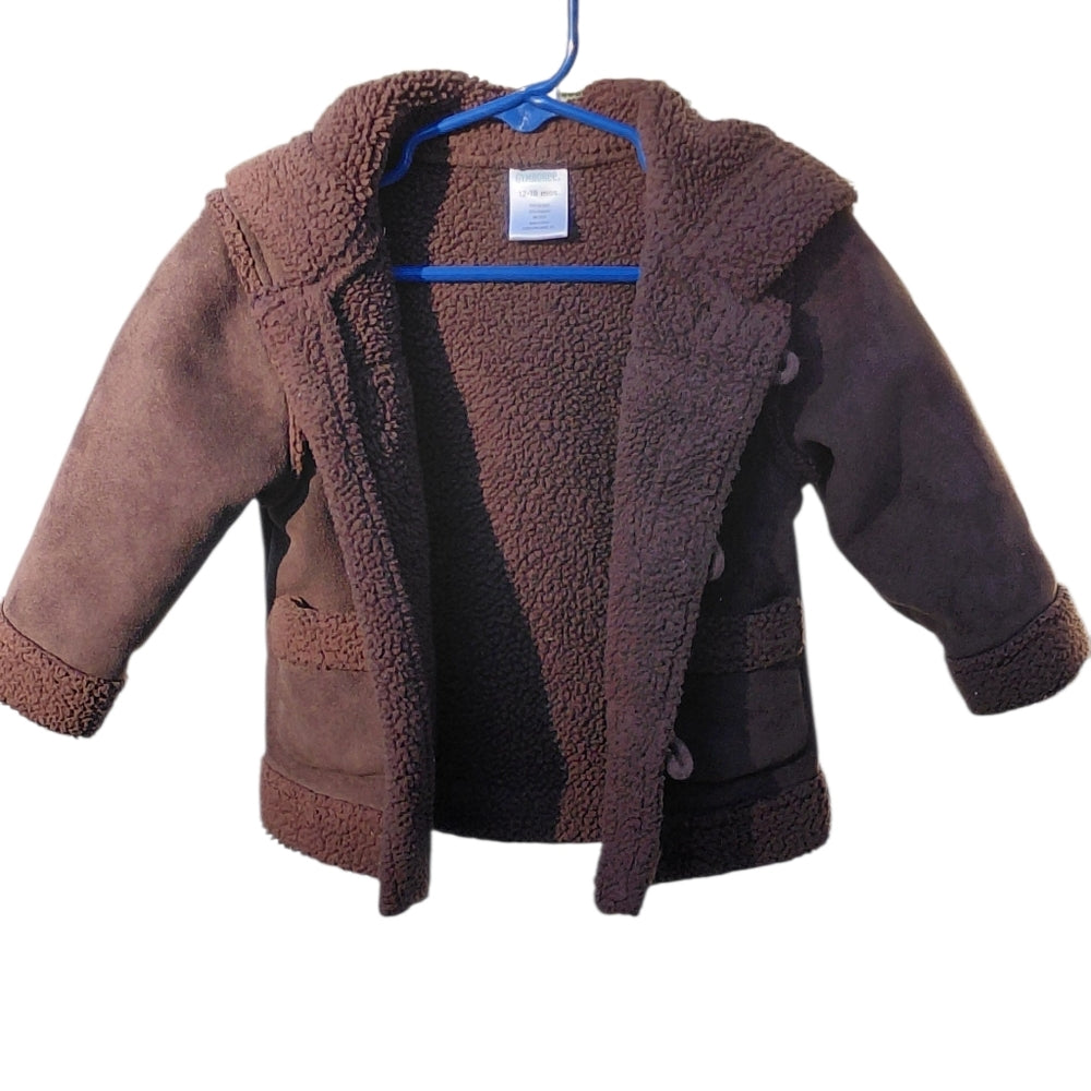 Cozy Brown Kids Fleece Jacket Size 12-18Mos