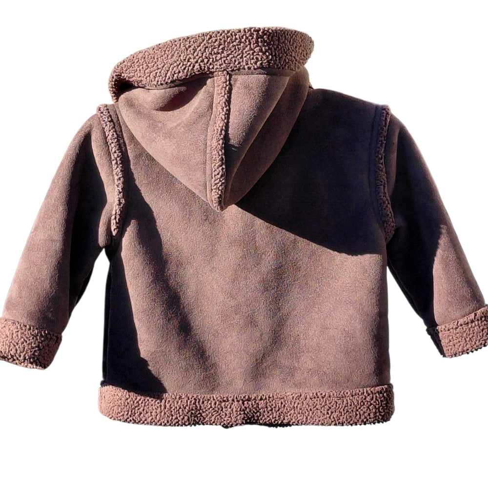 Cozy Brown Kids Fleece Jacket Size 12-18Mos