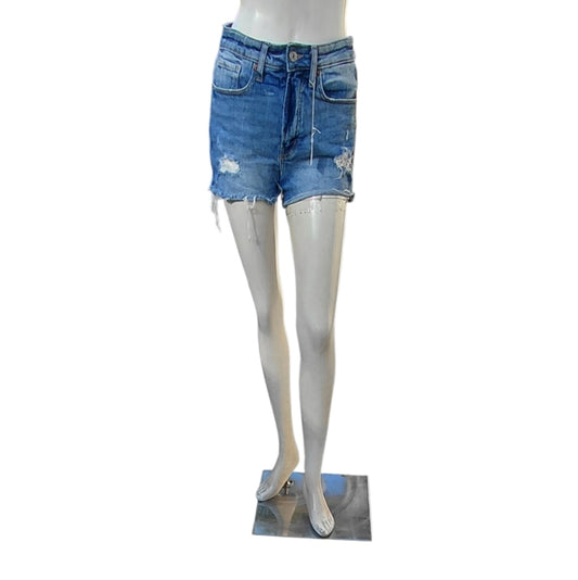 7045....Women's Old Navy Blue Distressed Denim Shorts Size 4