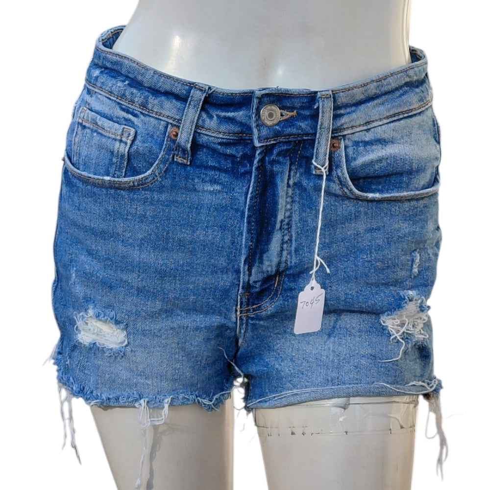 7045....Women's Old Navy Blue Distressed Denim Shorts Size 4