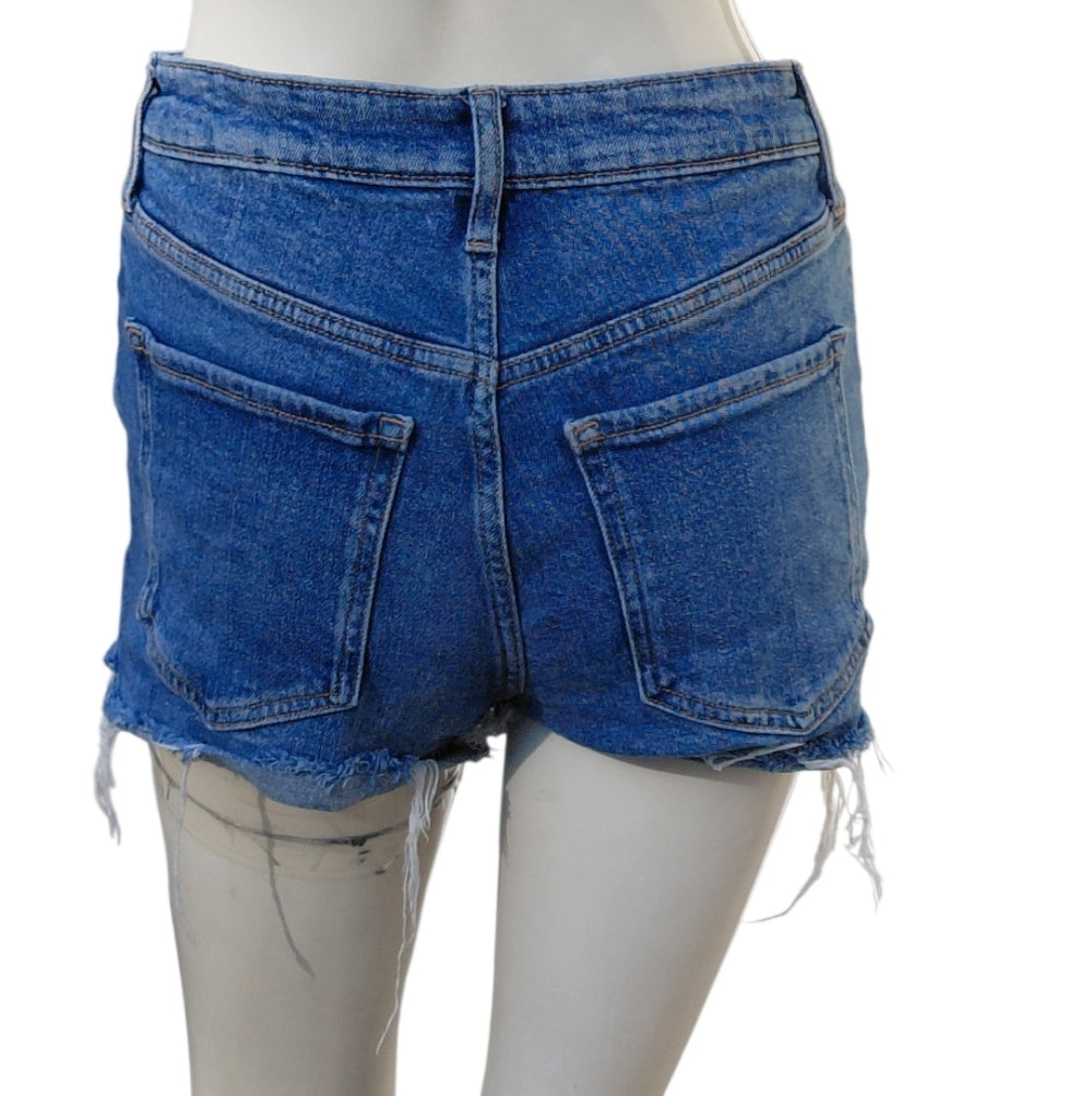 7045....Women's Old Navy Blue Distressed Denim Shorts Size 4