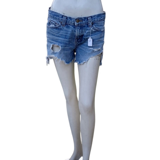 7069.....Distressed J Brand Denim Shorts Size 27, 2" Inseam, 8 1/2" Rise