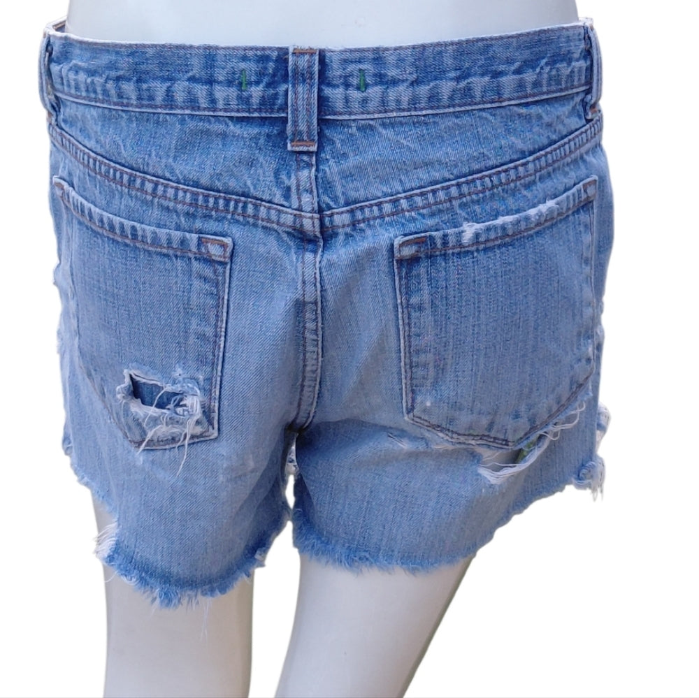 7069.....Distressed J Brand Denim Shorts Size 27, 2" Inseam, 8 1/2" Rise