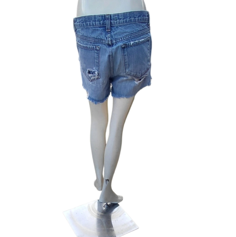 7069.....Distressed J Brand Denim Shorts Size 27, 2" Inseam, 8 1/2" Rise