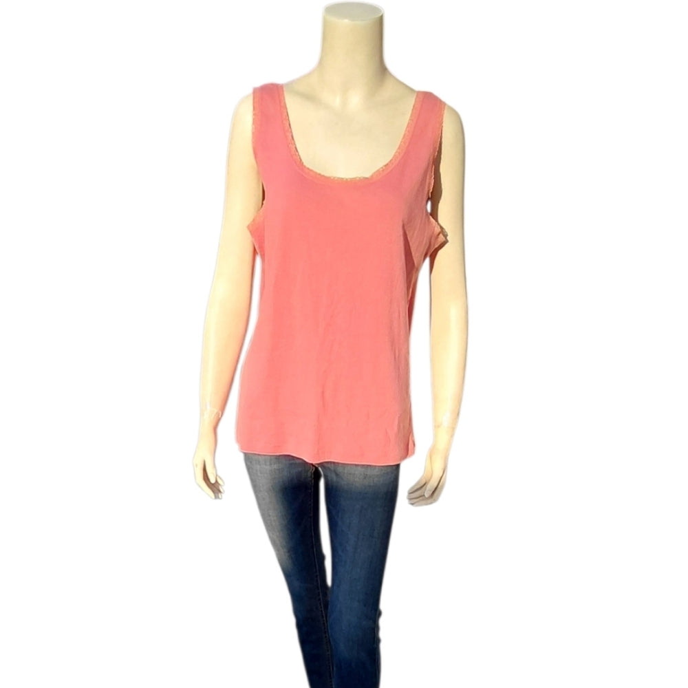 7062....Women's Pink Sleeveless Tank Top Size XL