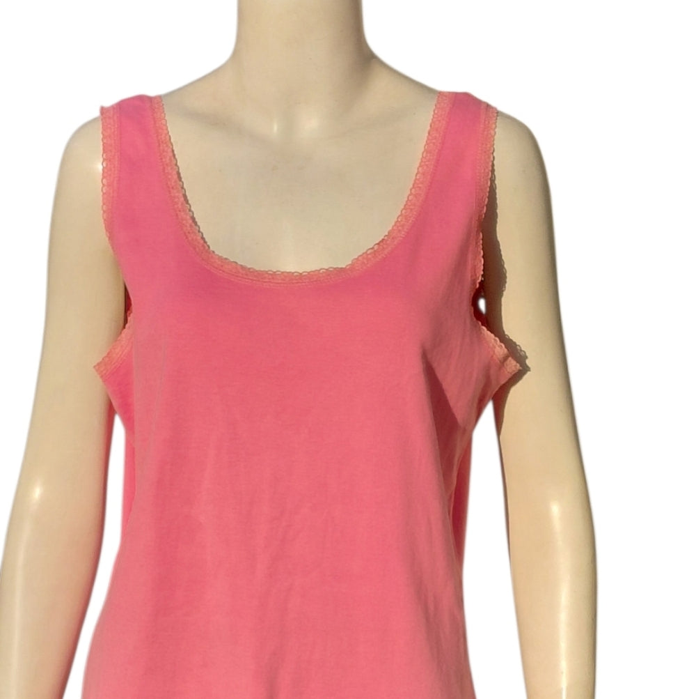 7062....Women's Pink Sleeveless Tank Top Size XL