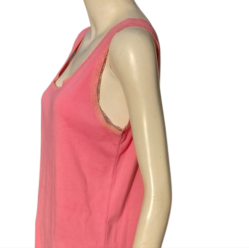 7062....Women's Pink Sleeveless Tank Top Size XL