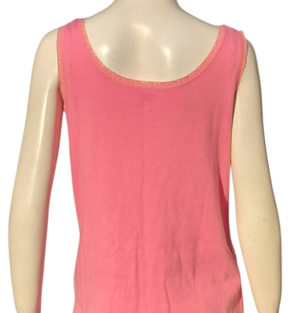 7062....Women's Pink Sleeveless Tank Top Size XL