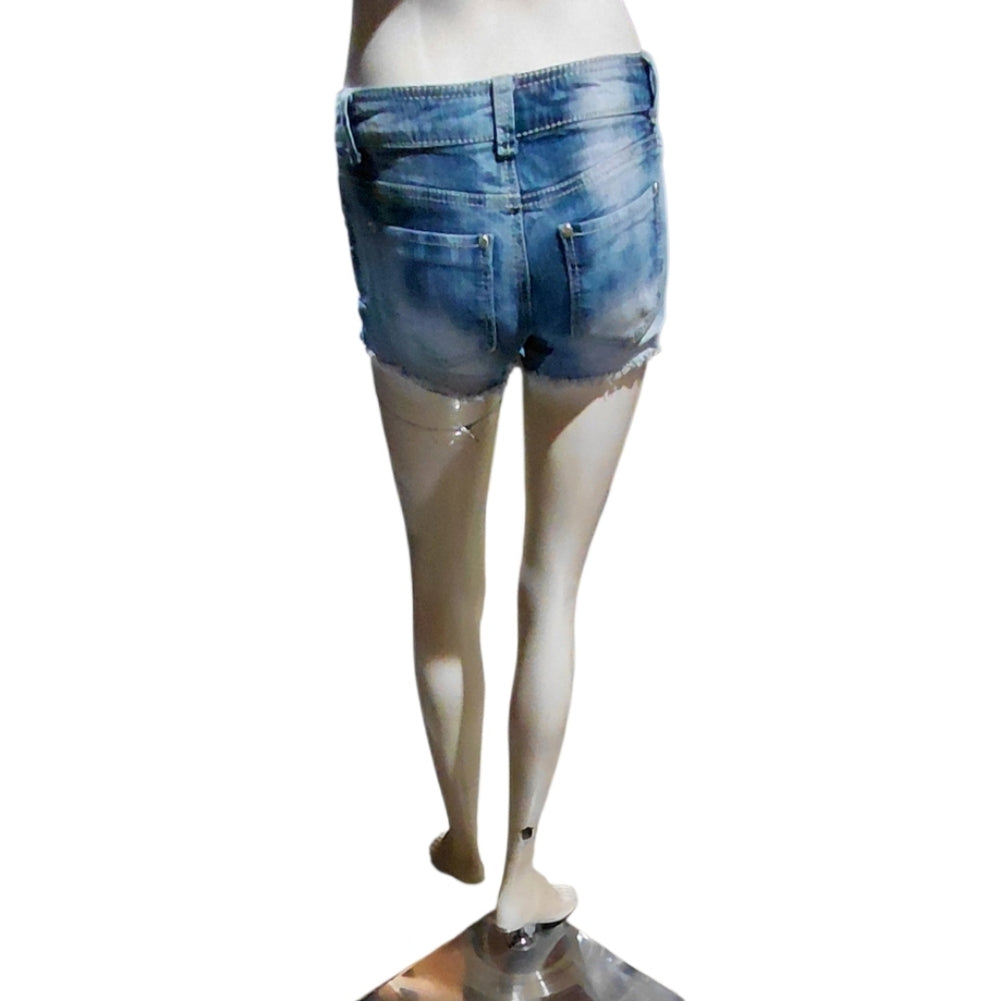 7082..No Boundaries Denim Shorts Size 1, W24", 7" Rise 2" Inseam