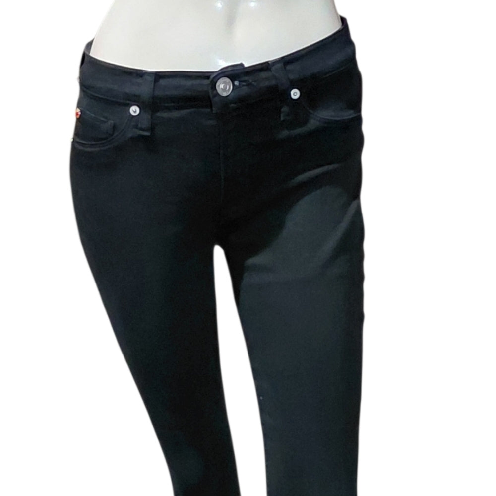 7084...Women's Black Hudson Skinny Jeans Size 27, W24" Inseam, 9" Rise