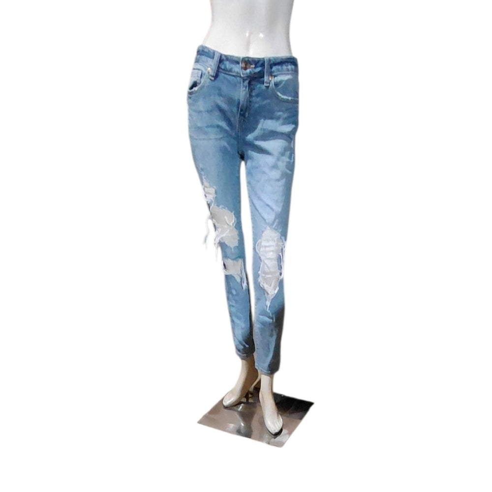 7092..Women's Distressed Skinny Jeans Size 5, W27", 27" Inseam 9" Rise