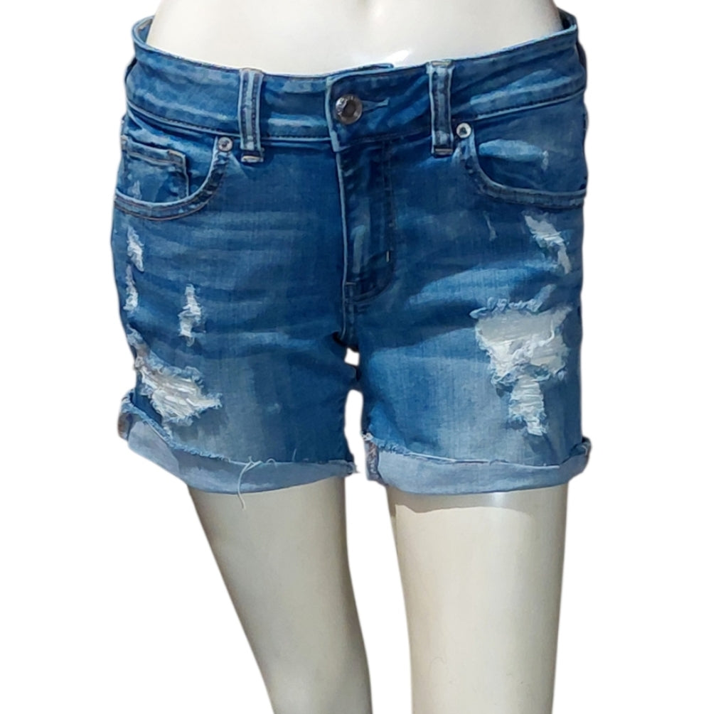 7093..Women's American Eagle Outfitters Distressed Denim Shorts Size 8