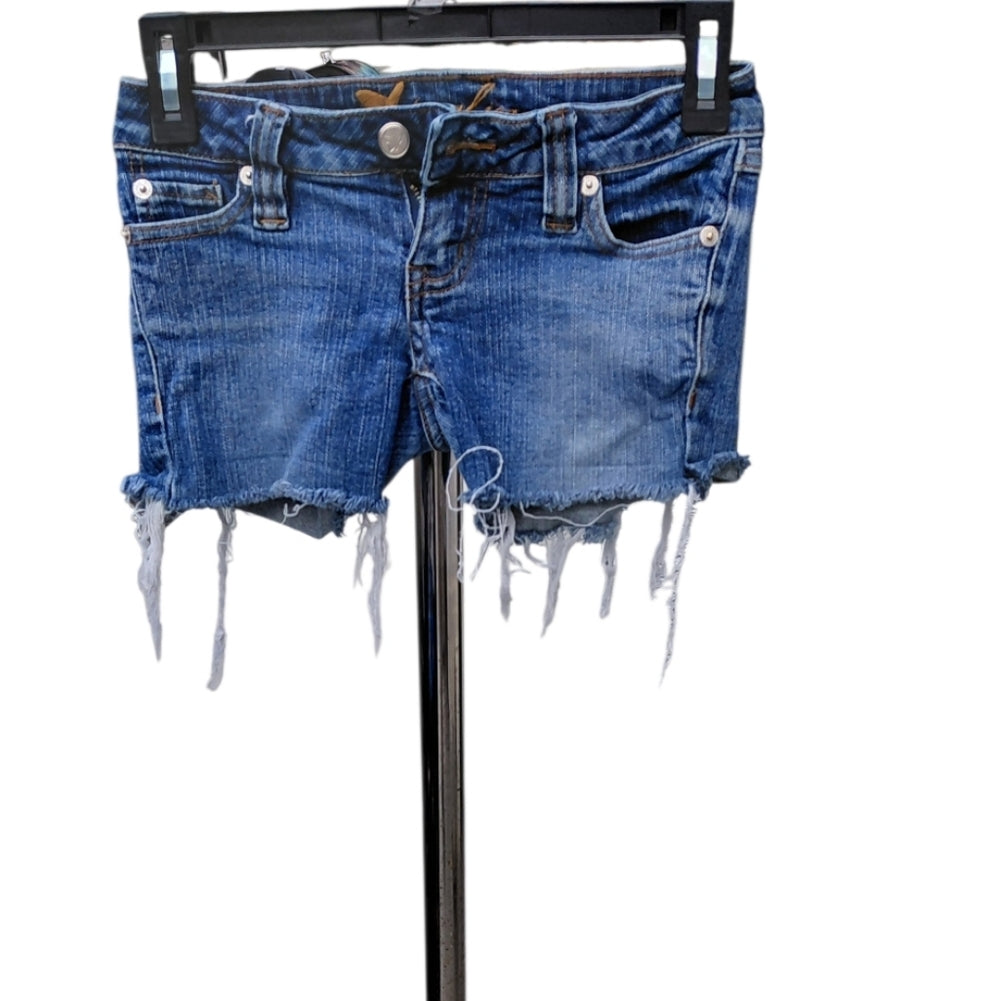 7095..Girls Wet Seal Denim Shorts Size 00 Reg