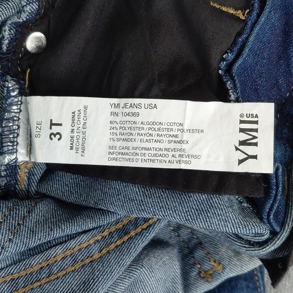 7096..Kids YMI Women's Cropped Jeans with Pink Heart Details Size 3T