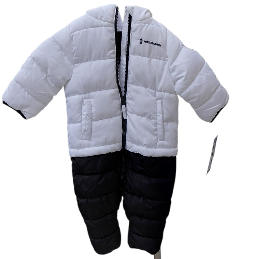 7097..Free Country White Puffer Jacket Size 12M