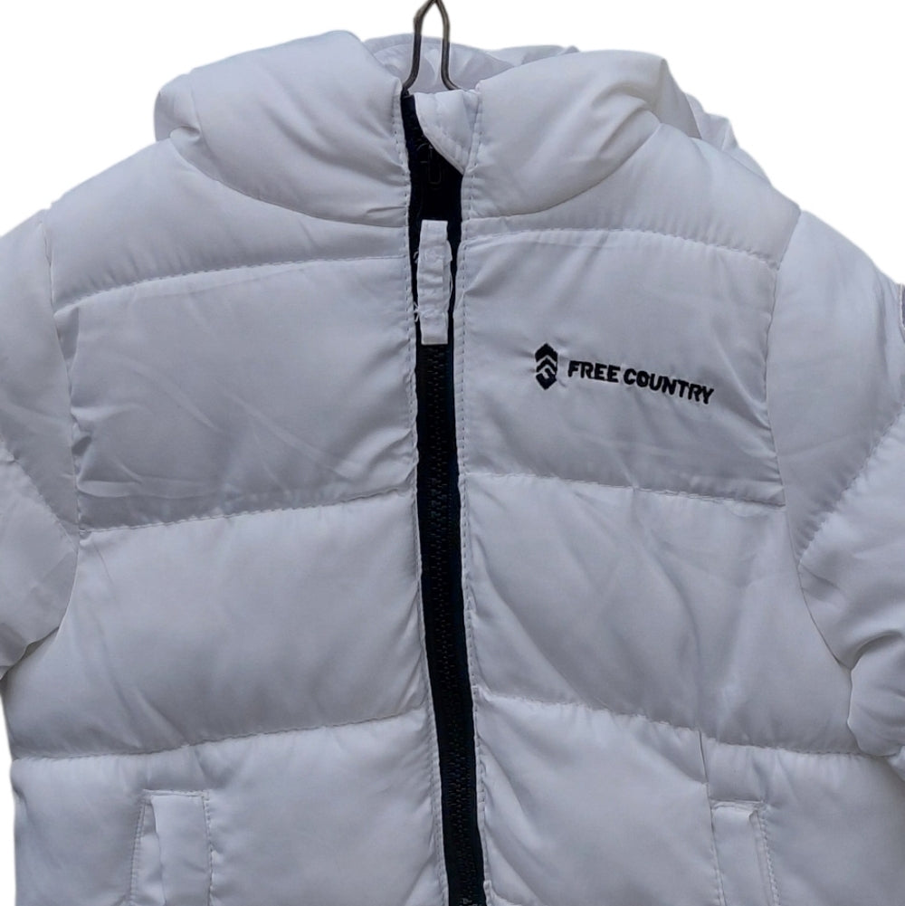 7097..Free Country White Puffer Jacket Size 12M