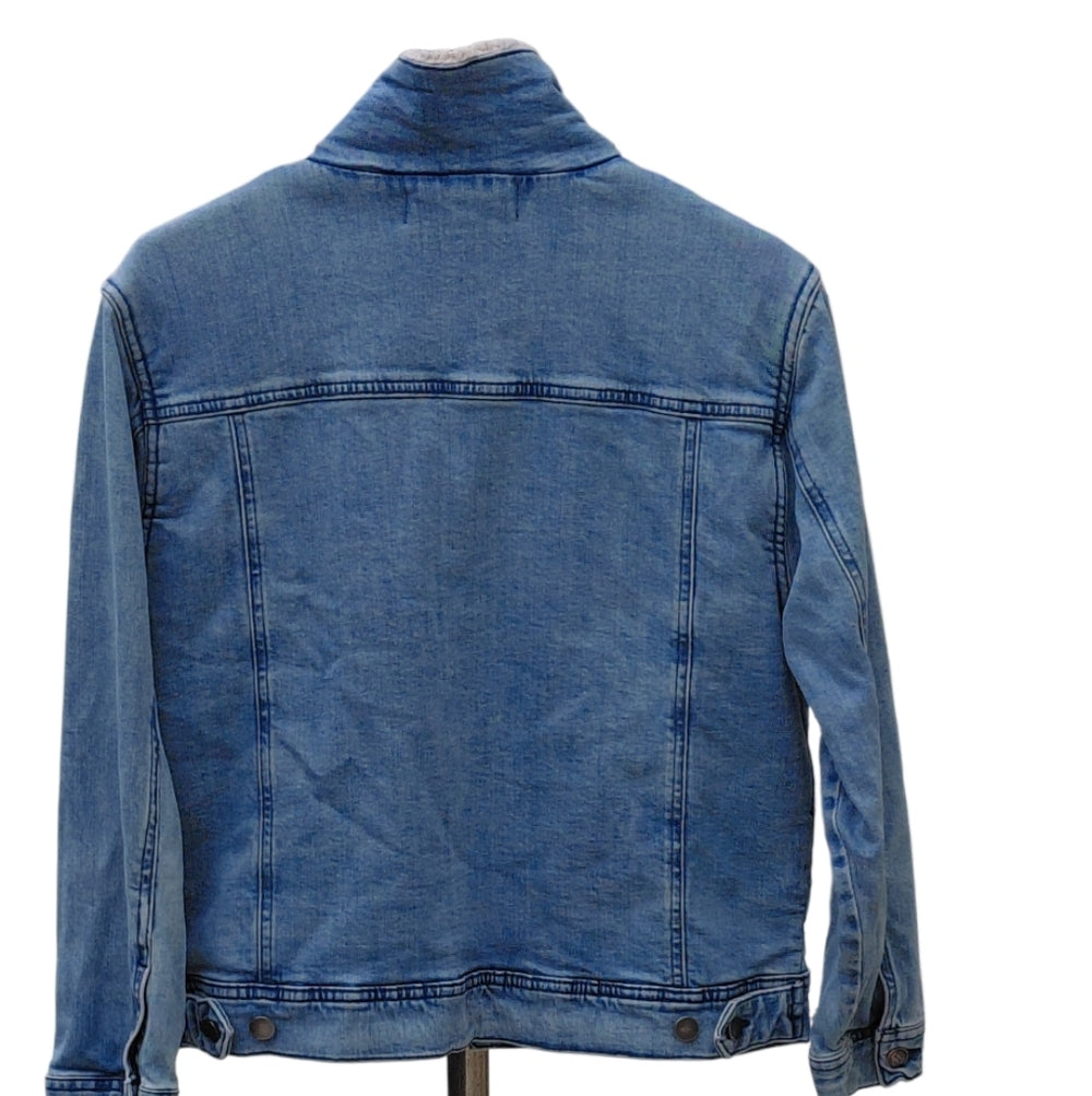 7098..Women's Treasure Bond Light Wash Denim Sherpa Jacket Size XL (14/16)