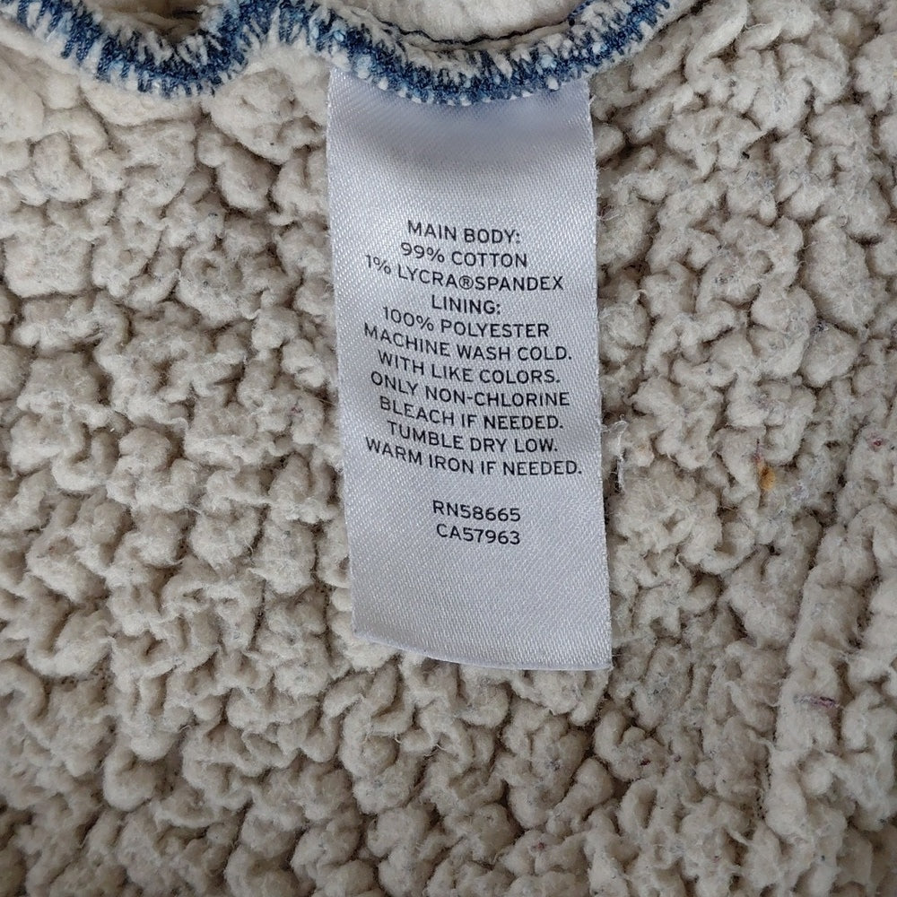 7098..Women's Treasure Bond Light Wash Denim Sherpa Jacket Size XL (14/16)