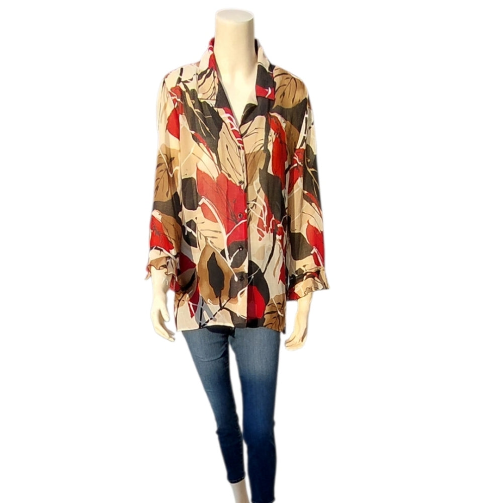 8001.. Alfred Dunner Stylish Women's Multicolor Blouse Size 14