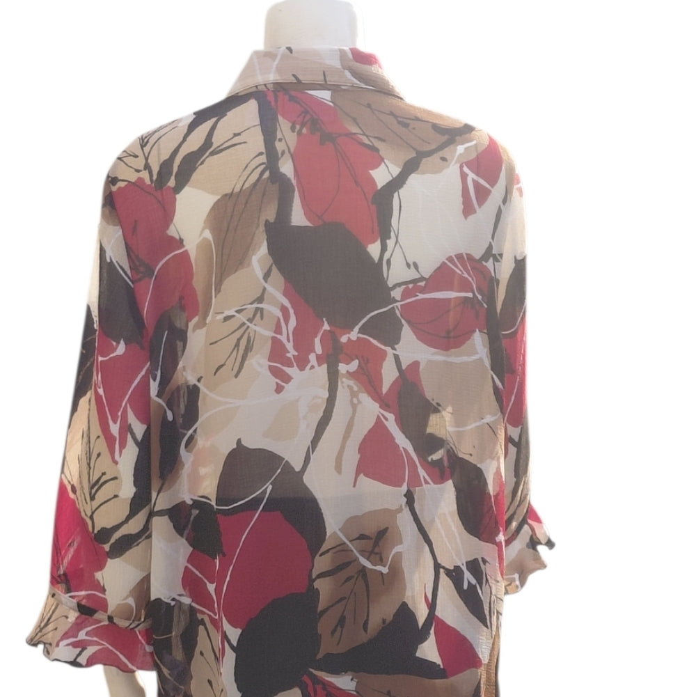 8001.. Alfred Dunner Stylish Women's Multicolor Blouse Size 14