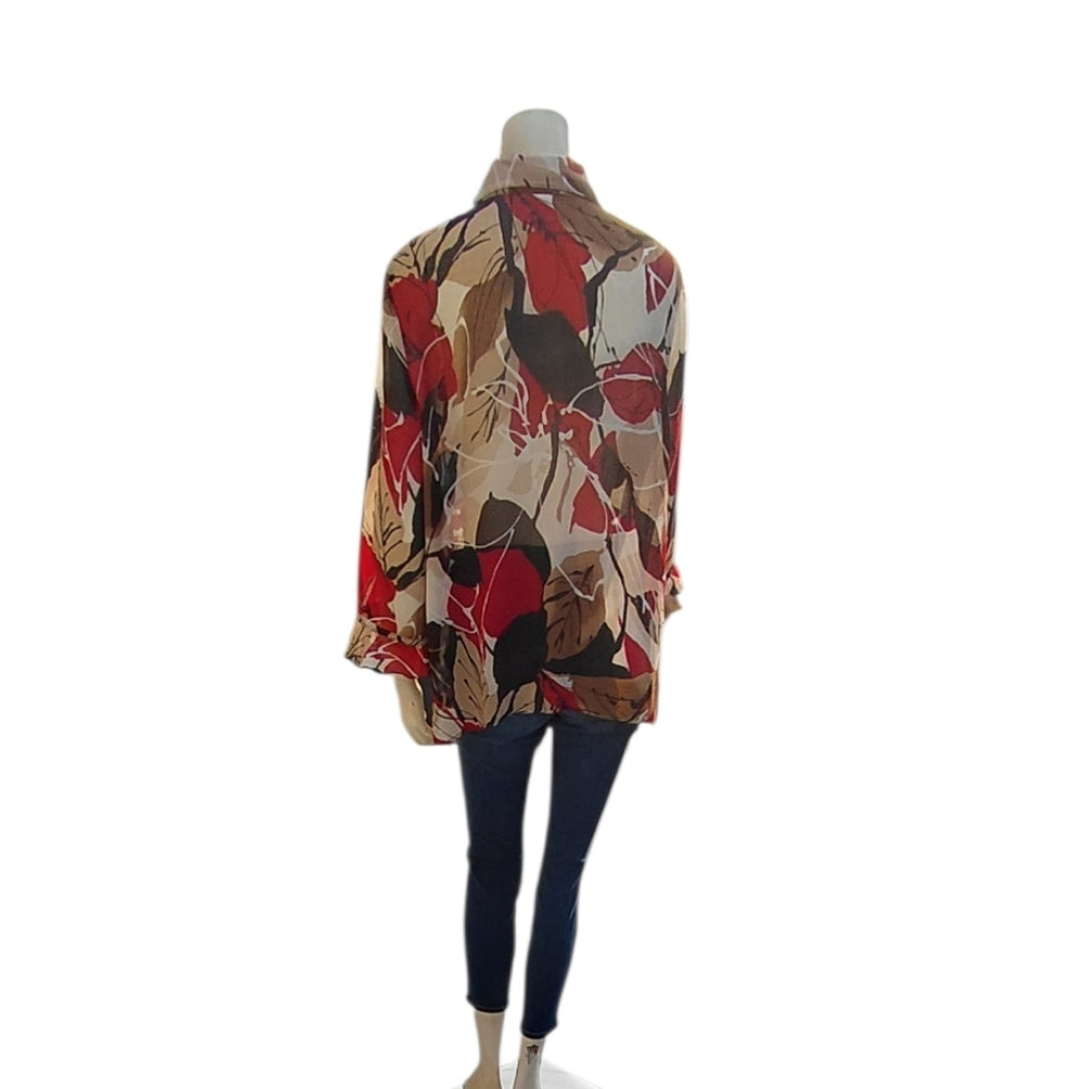 8001.. Alfred Dunner Stylish Women's Multicolor Blouse Size 14