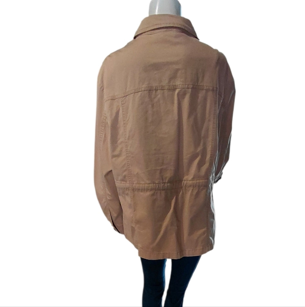 8004..Women's TIME & TRU Tan Utility Jacket Size XL