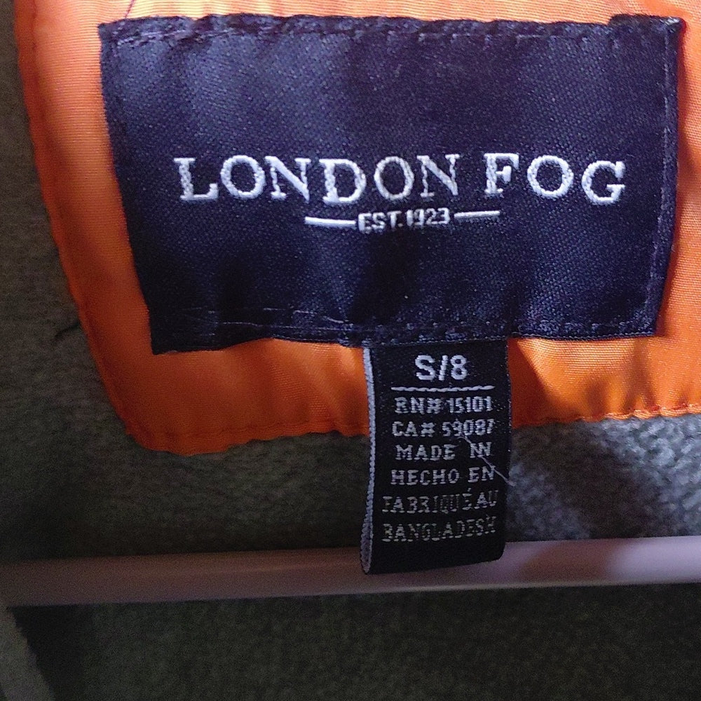 8005..Boys London Fog Puffer Jacket with Orange, Grn & Blk Highlights Size S/8