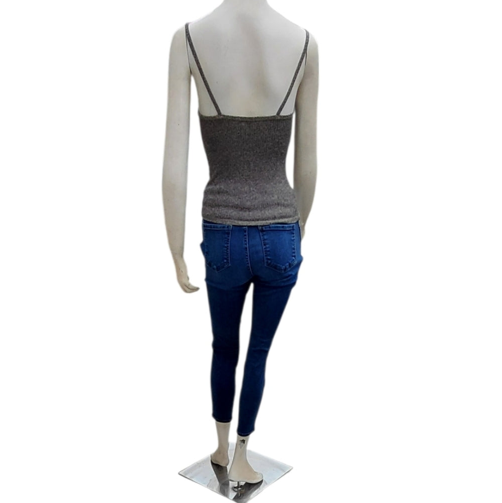 8006..Women's Metallic Tank Top and Blue Jeans Size Small