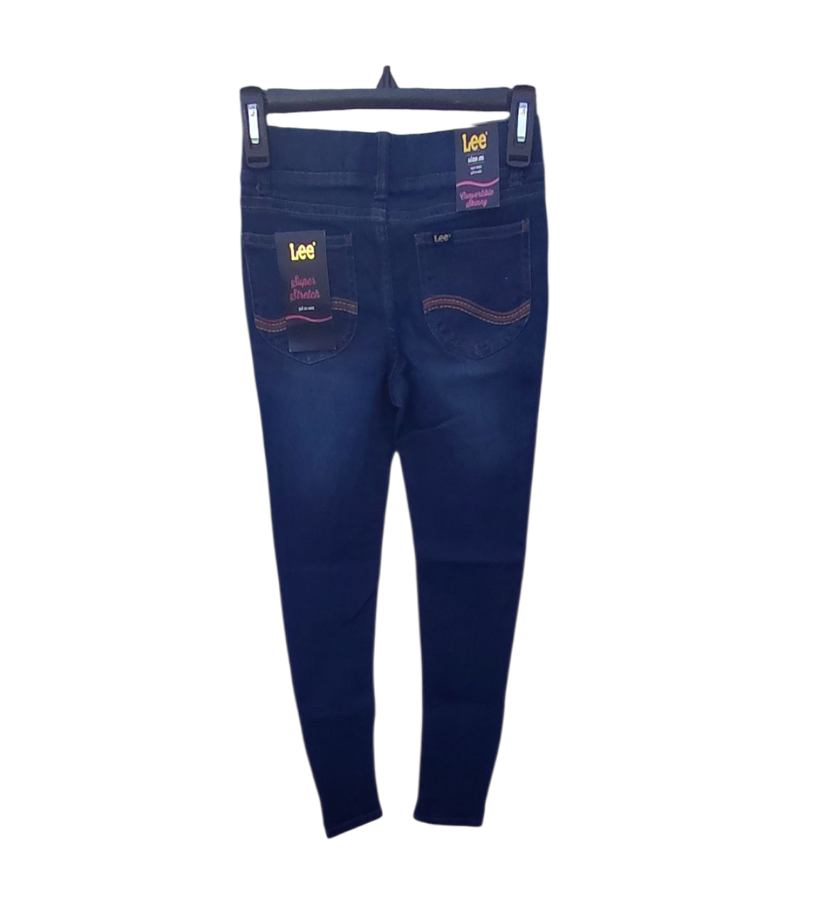 67747....NWT Lee Girl's Pull-On Denim Jeans Size Medium, W22" 24"Inseam 7"Rise