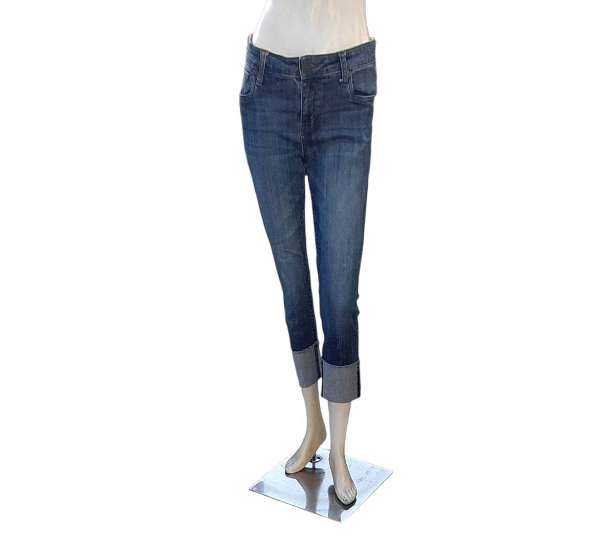 568521...Preowned Kut from the Kloth Deep Cuff Size 4, W28" 23"inseam 8"Rise