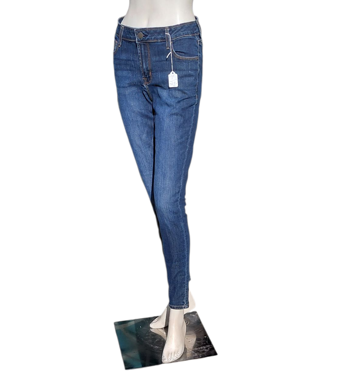 590931....Women's Preowned  Navy Rockstar Skinny Jeans Size 8, W28" 28"Inseam 9"Rise